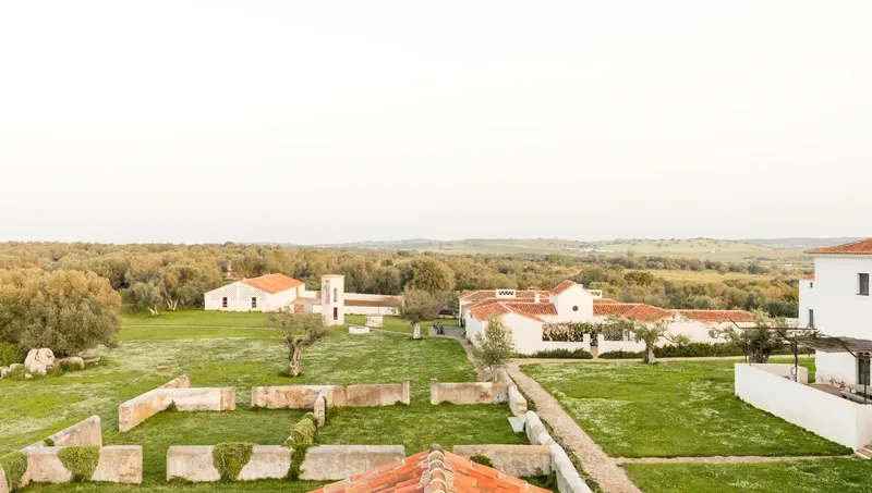 São Lourenço do Barrocal estate · wide working-farm view across the Alentejo monte