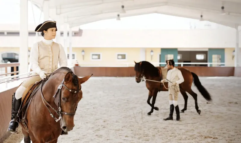 Riding Ring set as banquet venue with food stands