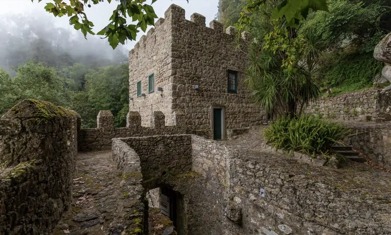 Moorish Castle Curtain Wall with Sintra Palace below