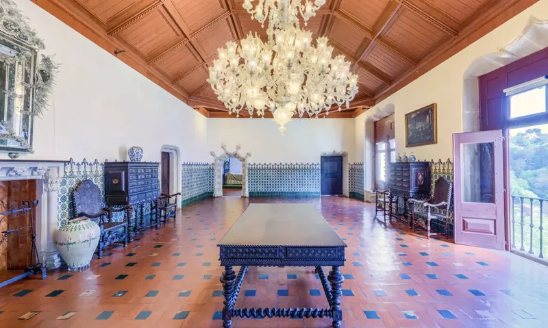 Sintra Manueline Room with painted ceiling and banquet